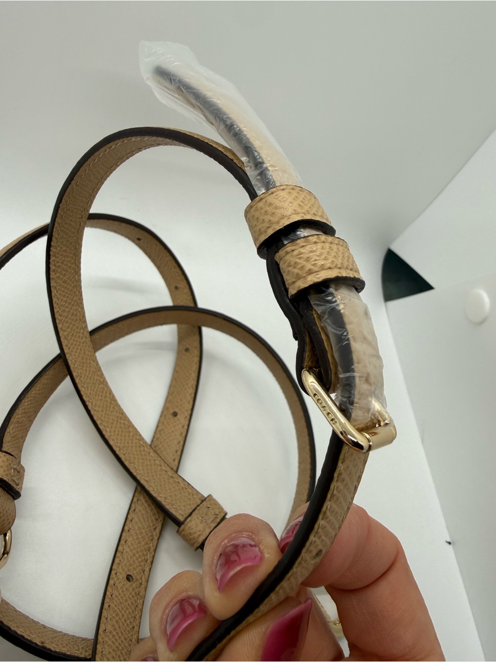 Coach Tan Leather Crossbody Strap with Gold Hardware Replacement 1/2 inch NWOT